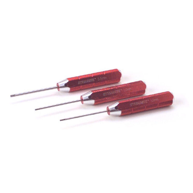 DYN2904 Dynamite Machined Hex Driver Metric Set, Red