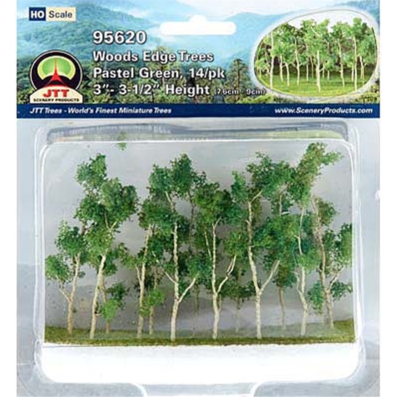JTT95620 JTT Woods Edge Trees, Pastel Green 3-3.5 (14)