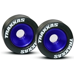 Traxxas TRA5186A Traxxas Aluminum Wheels, Blue(2), Rubber Tires:Revo,E-Revo