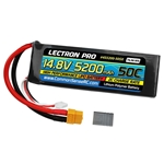 Lectron Pro 14.8V 5200mAh 50C Lipo Battery Soft Pack with XT60 Connector + CSRC adapter for XT60 batteries