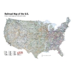 Trains Magazine US Railroad Map -- 24 x 36" 61 x 91.4cm