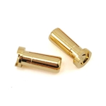 ProTek RC Low Profile 5mm "Super Bullet" Solid Gold Connectors (2 Male) Bulkhead (Black)