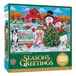 Season's Greetings: Christmas Holiday Tree Farm w/Snowmen Puzzle (1000pc)