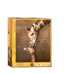 Mother Giraffe Kissing Little Giraffe Puzzle (1000pc)