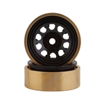 SSD RC SCX24 1.0” Aluminum/Brass D Hole Beadlock Wheels (Black) (2)