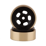 SSD RC SSD00503 1.0” Aluminum/Brass 5-Slot Beadlock Wheels (Black) (2)