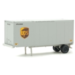 28' Container with Chassis 2-Pack - Assembled -- United Parcel Service (Modern Shield Logo; gray, brown, yellow)