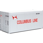 20' Smooth-Side Container - Ready to Run -- Columbus Line (white, red)