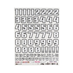 Firebrand RC Numb3Rs 3 Rocket Decal Set (White w/Black Outlines)