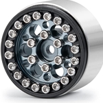 4Pcs CNC Aluminum Beadlock Wheel Rims Set for 1/24 Axial SCX24 90081 RC Crawler (Titanium)