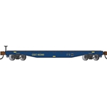52' Steel Flatcar - Ready to Run -- CSX Transportation #602360 (blue, yellow)