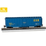 Track Cleaning 50' Plug-Door Boxcar - Ready to Run -- CSX Transportation #198721 (blue, yellow)