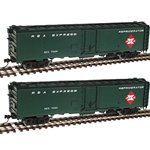 50' REA Riveted Steel Express Reefer 2-Packs (RTR) (Hunter Green w/REA logo herald)