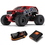 ARA3230ST2 1/10 GORGON 4X2 MEGA 550 Brushed Monster Truck RTR with Battery & Charger - Red