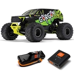 ARA3230ST1 1/10 GORGON 4X2 MEGA 550 Brushed Monster Truck RTR with Battery & Charger - Yellow
