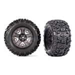 TRA9072-GRAY Traxxas Tires & wheels, assembled, glued (charcoal gray 2.8" wheels, Sledgehammer® tires, foam inserts) (2) (TSM® rated)