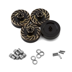 Treal Hobby Extended Brass Wheel Hub Hex for Traxxas TRX-4M (Black) (4) (17g) (+10mm Offset)