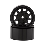 SSD RC SSD00488 D Hole 1.55” Steel Beadlock Crawler Wheels (Black) (2)