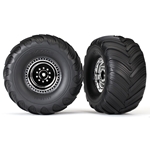 Traxxas 3665X Tires & wheels, assembled, glued (chrome wheels, Terra Groove dual profile tires, foam inserts) (nit