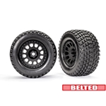 Traxxas 7862 Tires & wheels, assembled, glued (XRT® Race black wheels, Gravix™ belted tires