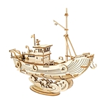 Robotime ROETG308 Classic 3D Wood Puzzles; Fishing Ship