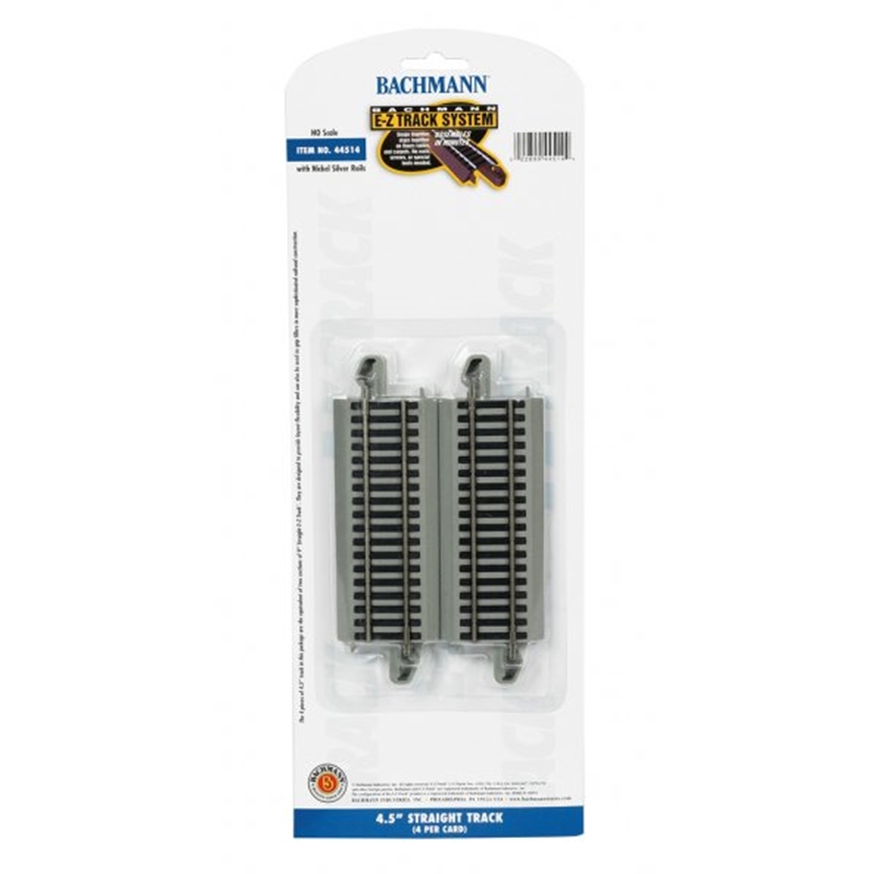 Bachmann 44514 HO Nickel Silver EZ 4-1/2" Straight (4)