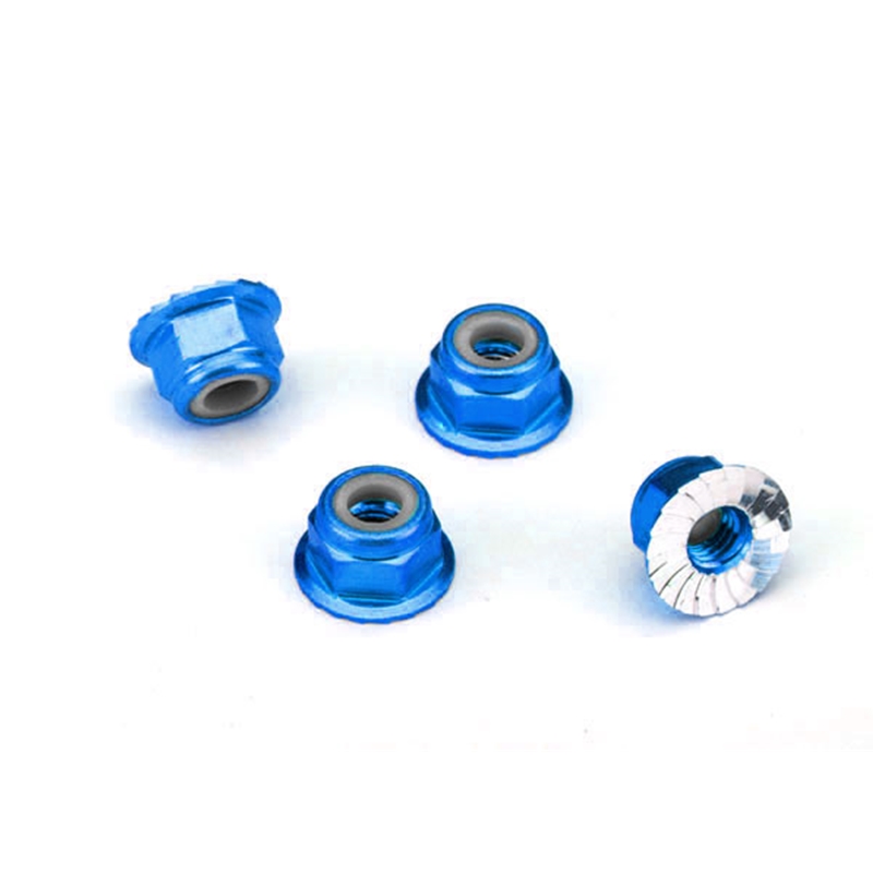 Traxxas TRA1747R Nuts, 4mm (4) Blue Alum:VXL