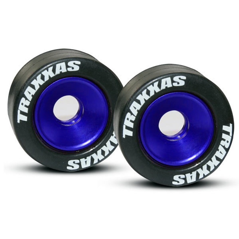 Traxxas TRA5186A Traxxas Aluminum Wheels, Blue(2), Rubber Tires:Revo,E-Revo