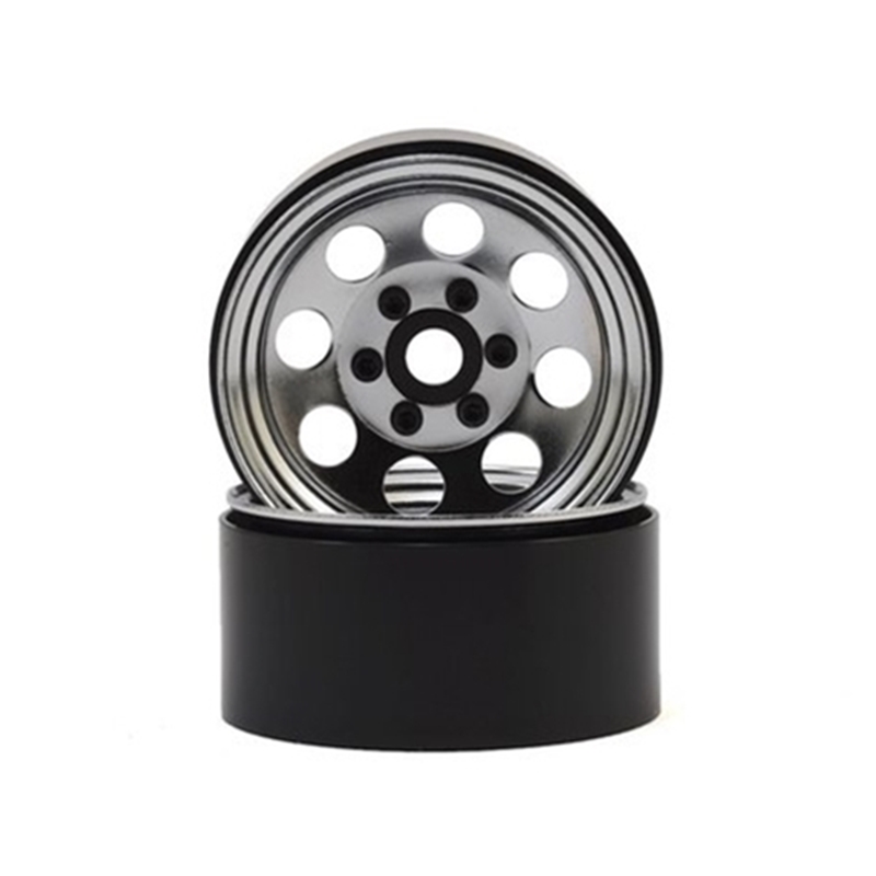 SSD RC SSD00270 8 Hole 1.9” Steel Beadlock Wheels (Chrome)