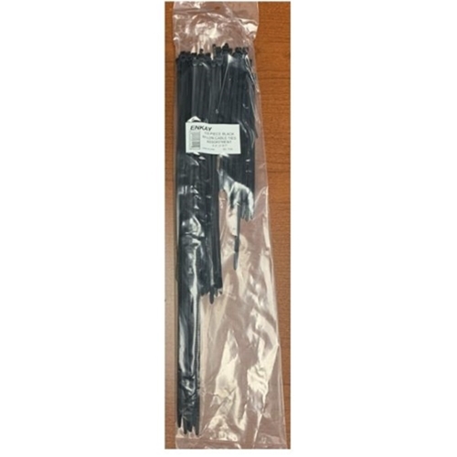100pc Assorted Black Nylon Cable Ties (4", 8", 12", 17" L) (Bagged)