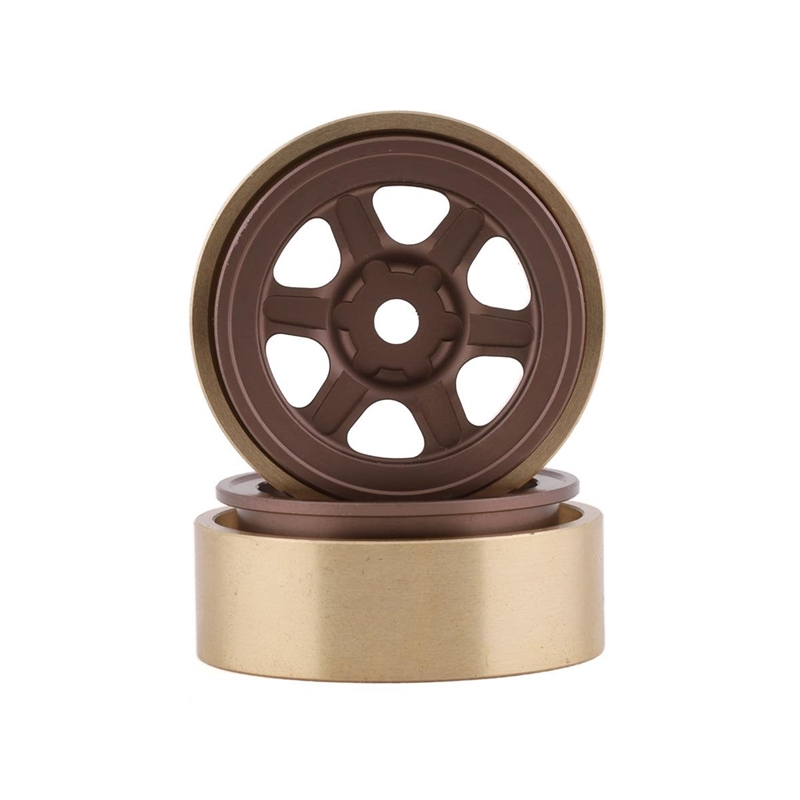 SSD RC SSD00440 SCX24 1.0” Aluminum/Brass Challenger Wheels (Bronze) (2)