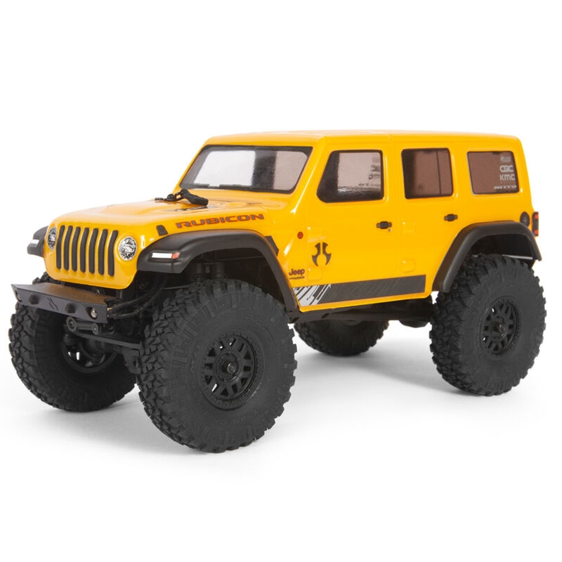 AXI00002V2T2 Axial 1/24 SCX24 2019 Jeep Wrangler JLU CRC 4WD Rock Crawler Brushed RTR, Yellow