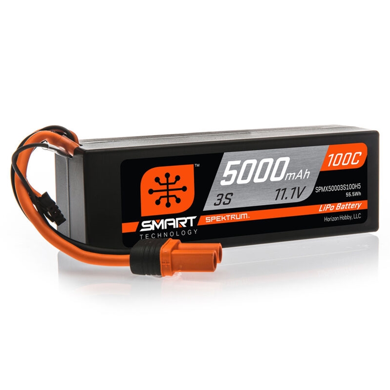 11.1V 5000mAh 3S 100C Smart Hardcase LiPo Battery: IC5