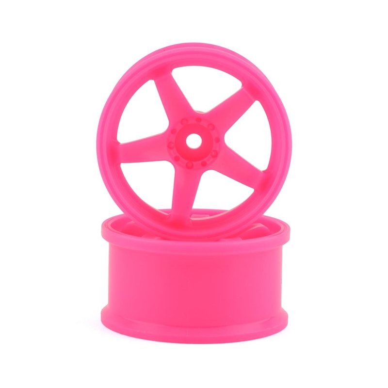 TDW-074PK Topline N Model V3 High Traction Drift Wheels (Pink) (2) (7mm Offset) w/12mm Hex