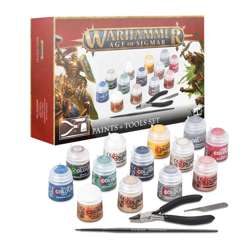 80-17 Warhammer Age of Sigmar Paint + Tools Set