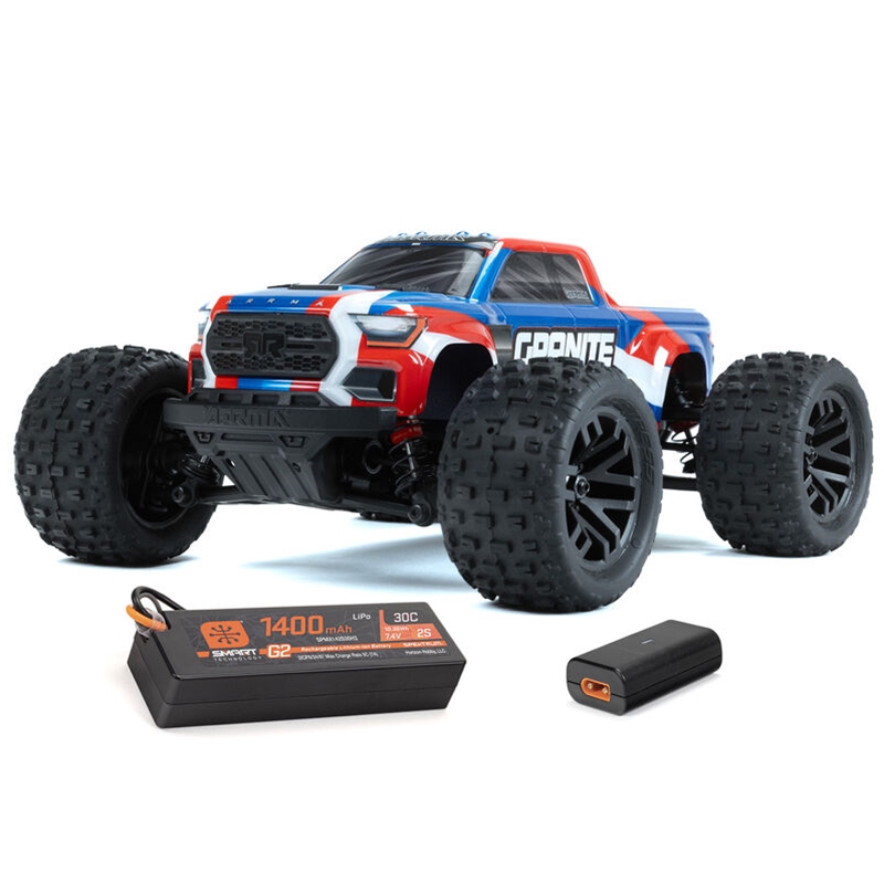 Arrma ARA2102T1 Blue GRANITE GROM MEGA 380 Brushed 4X4 Monster Truck RTR 1:18