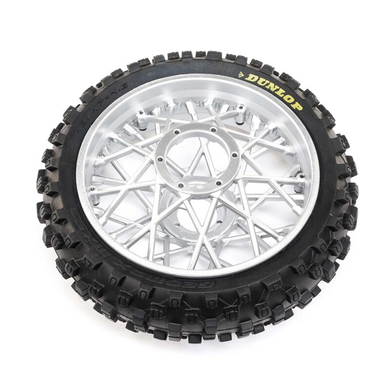 LOS46007 Losi Dunlop MX53 Rear Tire Mounted, Chrome: Promoto-MX