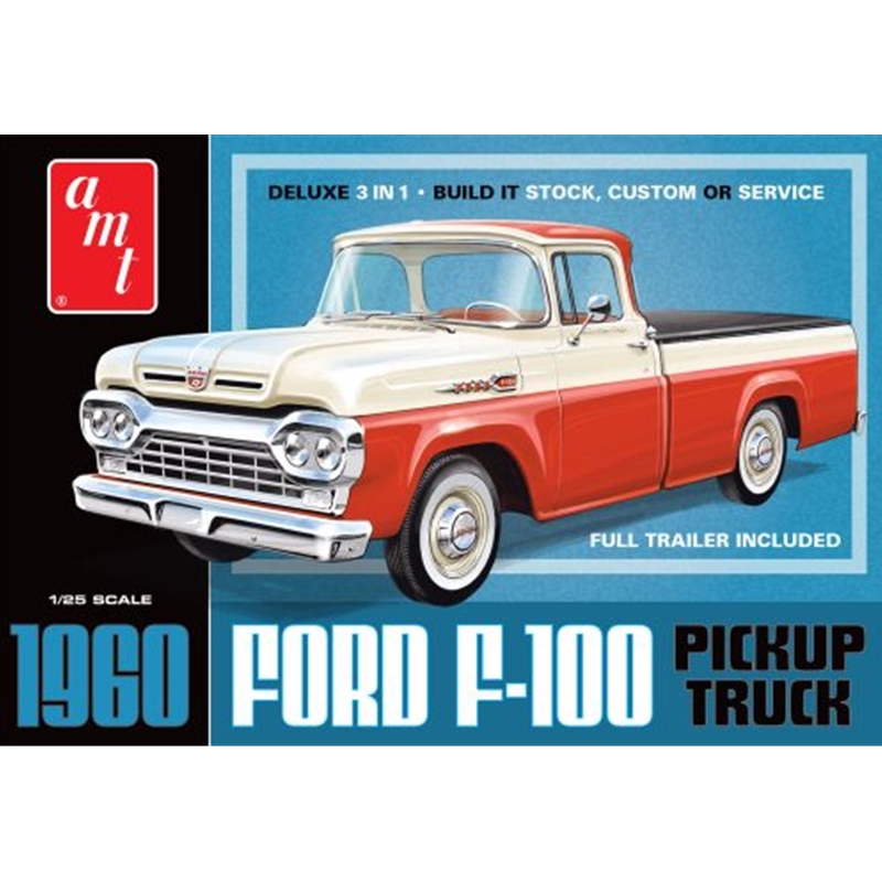 AMT1407 1960 Ford F-100 Pickup w/Trailer 1:25 Kit