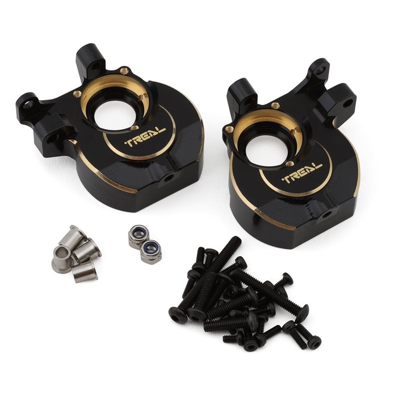 Treal Hobby TLHTGEN9-48 Redcat Ascent/Gen9 Brass Inner Front Portal Covers (Black) (2) (78g)