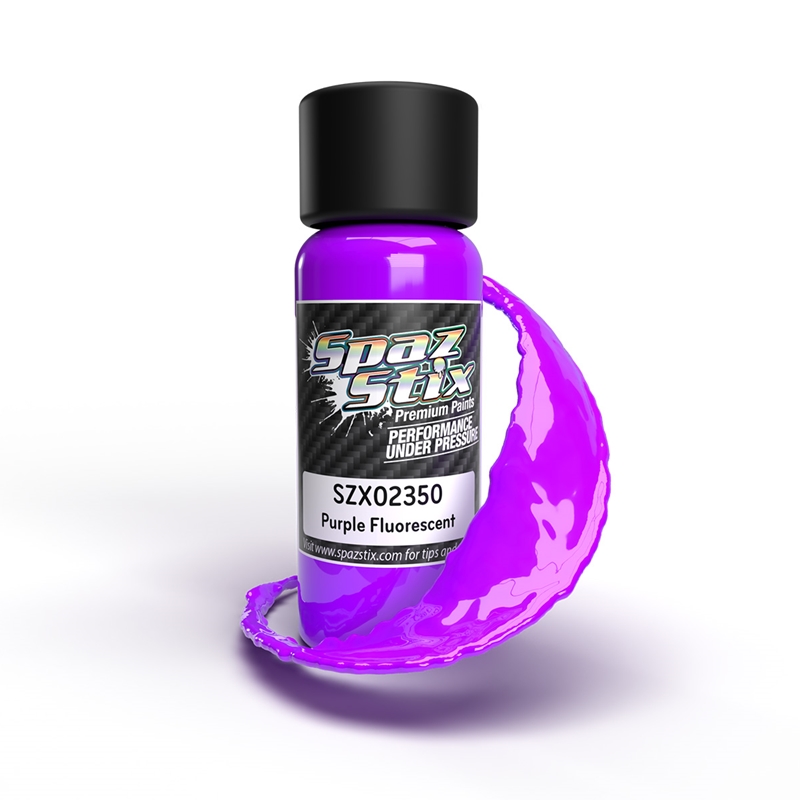 Spaz Stix SZX02350 Purple Fluorescent Airbrush Ready Paint, 2oz Bottle