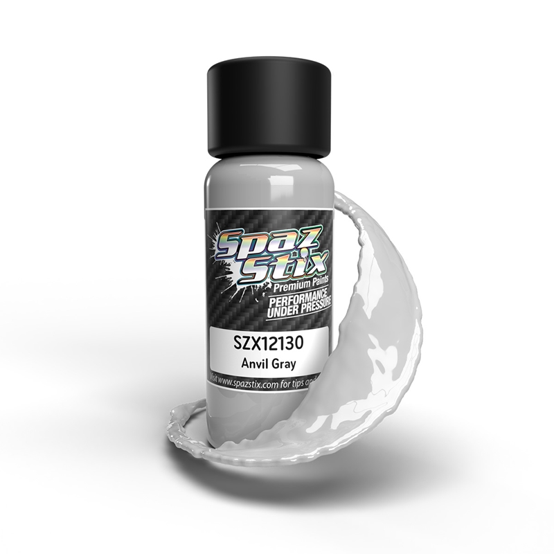 Spaz Stix SZX12130 Anvil Gray Airbrush Ready Paint, 2oz Bottle