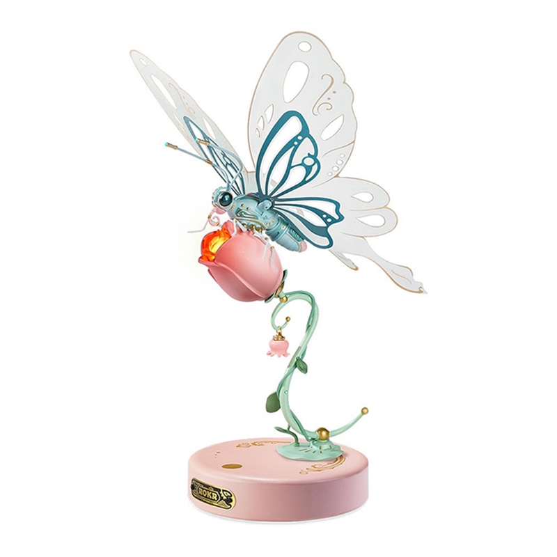 Rokr ROEMI05B Butterfly (Pink) DIY Mechanical 3D Puzzle