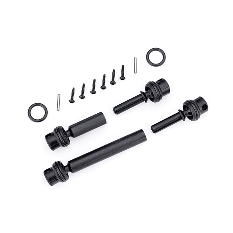 Traxxas 9855 Driveshafts, center, assembled (front & rear) 161mm wheelbase