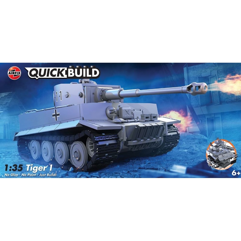 Airfix J6041 1/35 Quick Build Tiger I Tank (Snap)