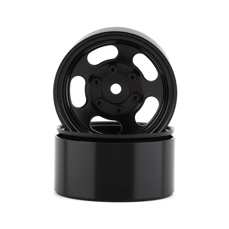 SSD RC SSD00478 Slot 1.55” Steel Beadlock Crawler Wheels (Black) (2)