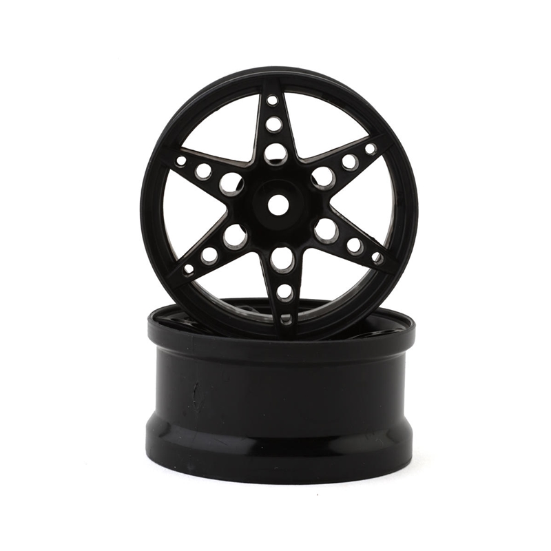 Side Ways RC SRC R1 Multi-Spoke Nylon Drift Wheels (Black) (2) (6mm Offset)