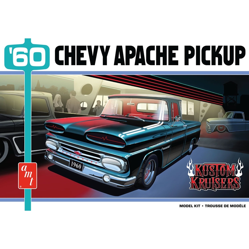 AMT1444 1960 Chevy Apache Pickup Street Machine 1:25 Scale Model Kit