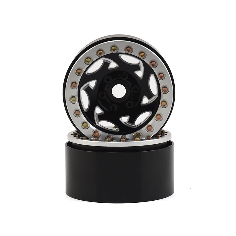 SSD RC SSD00242 1.9"" Champion Beadlock Wheels (Black/Silver)