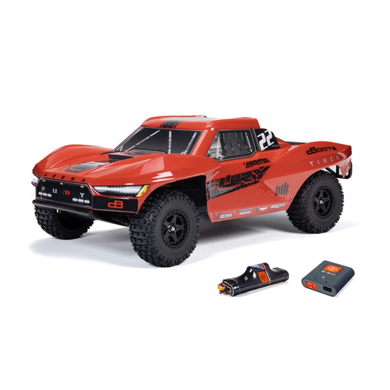 Arrma ARA3221ST1 Red 1/10 FURY MEGA 550 2WD Short Course Truck RTR with Battery & Charger