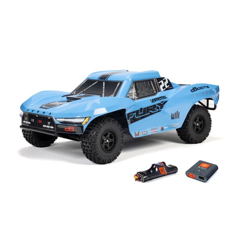 Arrma ARA3221ST1 Blue 1/10 FURY MEGA 550 2WD Short Course Truck RTR with Battery & Charger